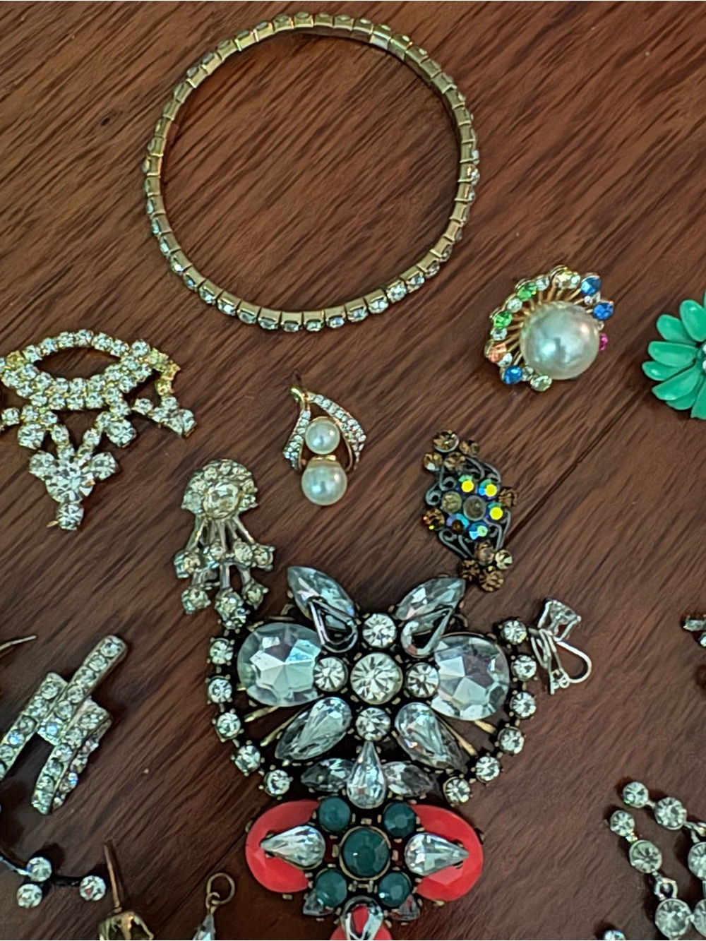 Lot Of Broken Rhinestone Jewelry & Parts For Craft Harvest Upcycle Embellish - Picture 5 of 5
